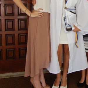 Beige high low skirt